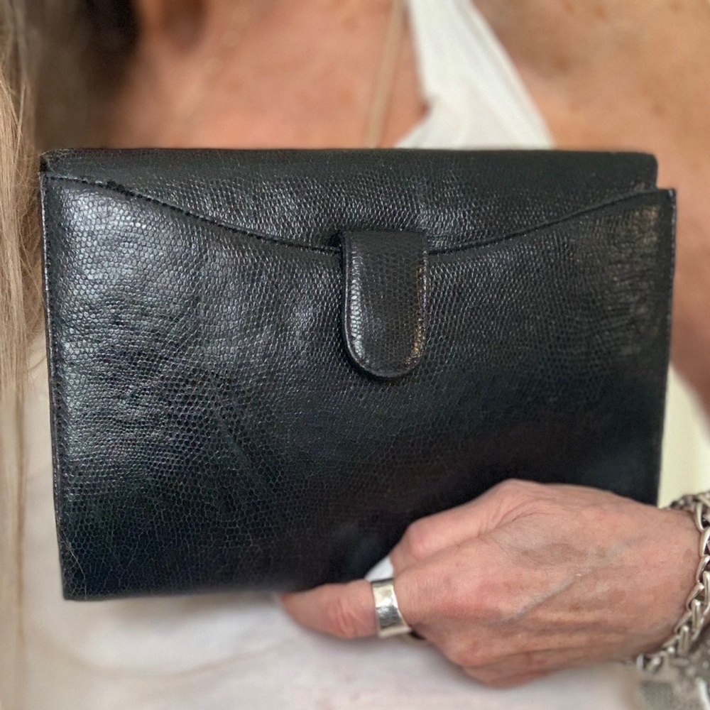 RODO ITALY VINTAGE LIZARD LEATHER CLUTCH SHOULDER BAG - Picture 2 of 9